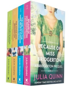 Bridgerton Prequels Rokesbys Series 4 Books Collection Set By Julia Quinn (Because of Miss Bridgerton, The Girl with the Make-Believe Husband, The Other Miss Bridgerton & First Comes Scandal)