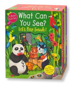 Peep Inside What Can You See? 4 Books Collection Box Set (At the Zoo, At Night, On the Farm, On a Building Site)