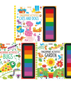 Usborne Fingerprint Activities Series 3 Books Collection Set - Garden, Cats & Dogs, Bugs
