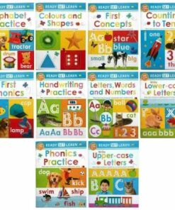 Wipe Clean Ready Set Learn 10 Early Learning Books Set Collection - Phonics, Alphabets, Numbers, Letters, Words, Colours, Shapes