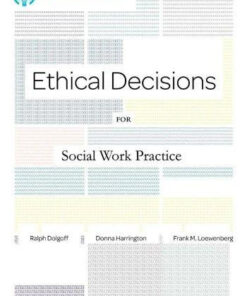 Ethical Decisions For Social Work Practice 9th edition